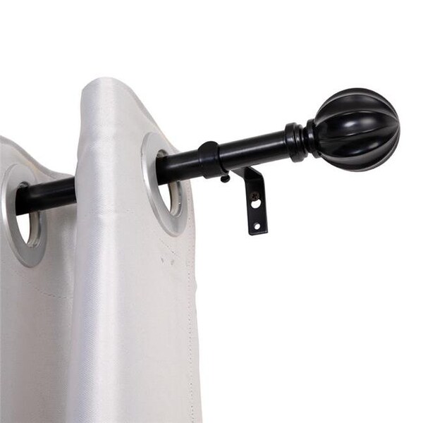Utopia Alley Utopia Alley D58Z 0.75 in. Single Decorative Drapery Adjustable Curtain Rods for Windows 86 to 120 in. - Black D58Z - main